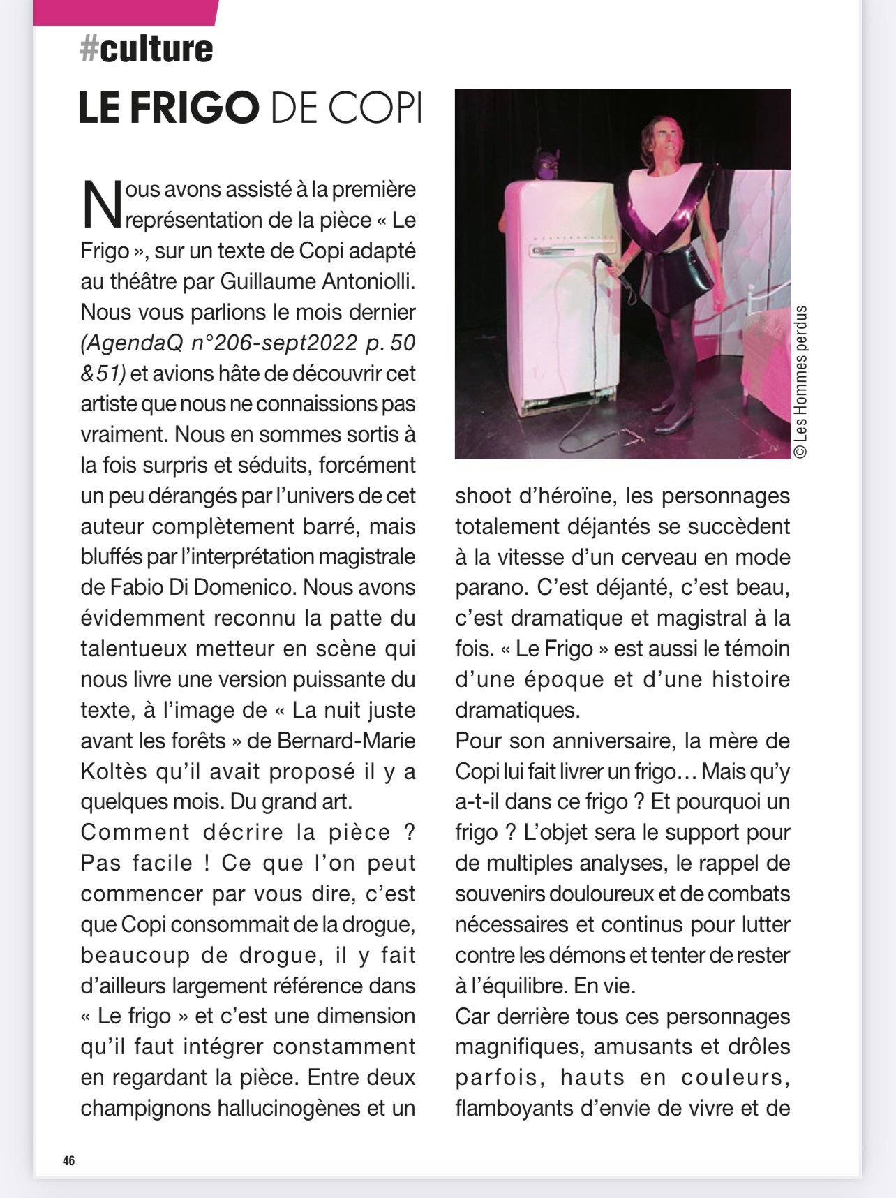 Article cuture le frigo de copi